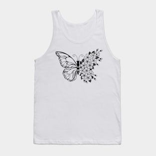 Flower Butterfly with Sakura Tank Top